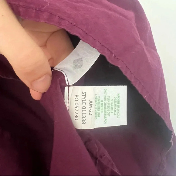 Lilly Pulitzer Coretta Tunic Top Women Medium Maroon Wine Pink Embroidered M - Picture 8 of 8